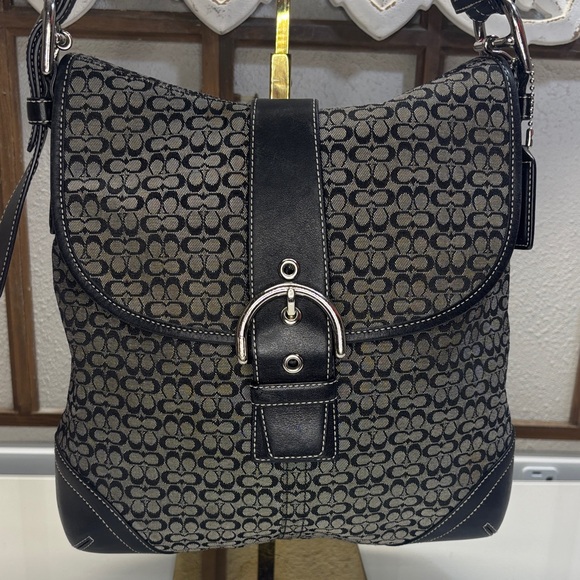 Coach Vintage Soho Hobo Black and Gray Signature Shoulder Bag 2003 - Picture 1 of 11